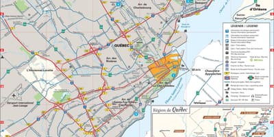 Карта на Квебек Сити област