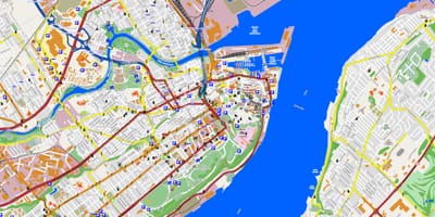 Карта на Квебек Градот и околината